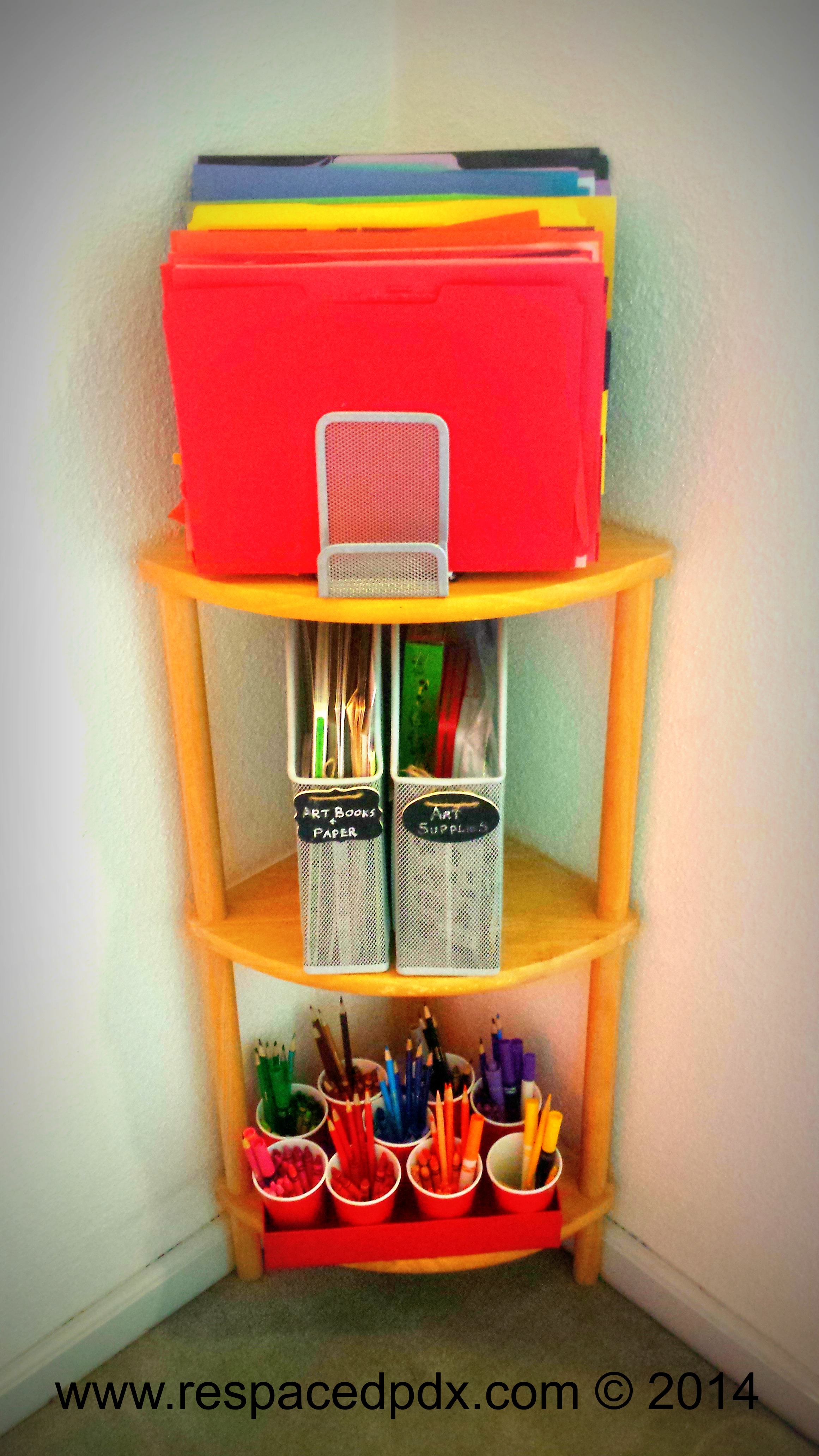 Easy, cheap DIY way to organize kids' art supplies